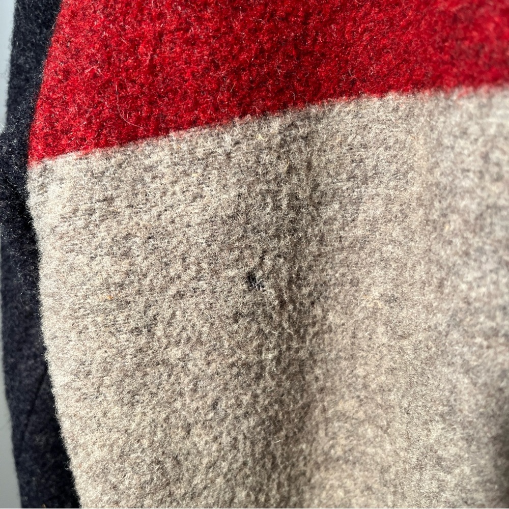 Vintage Rue Grenelle wool coat holiday winter Christmas grey cozy retro fleece S - Picture 9 of 13
